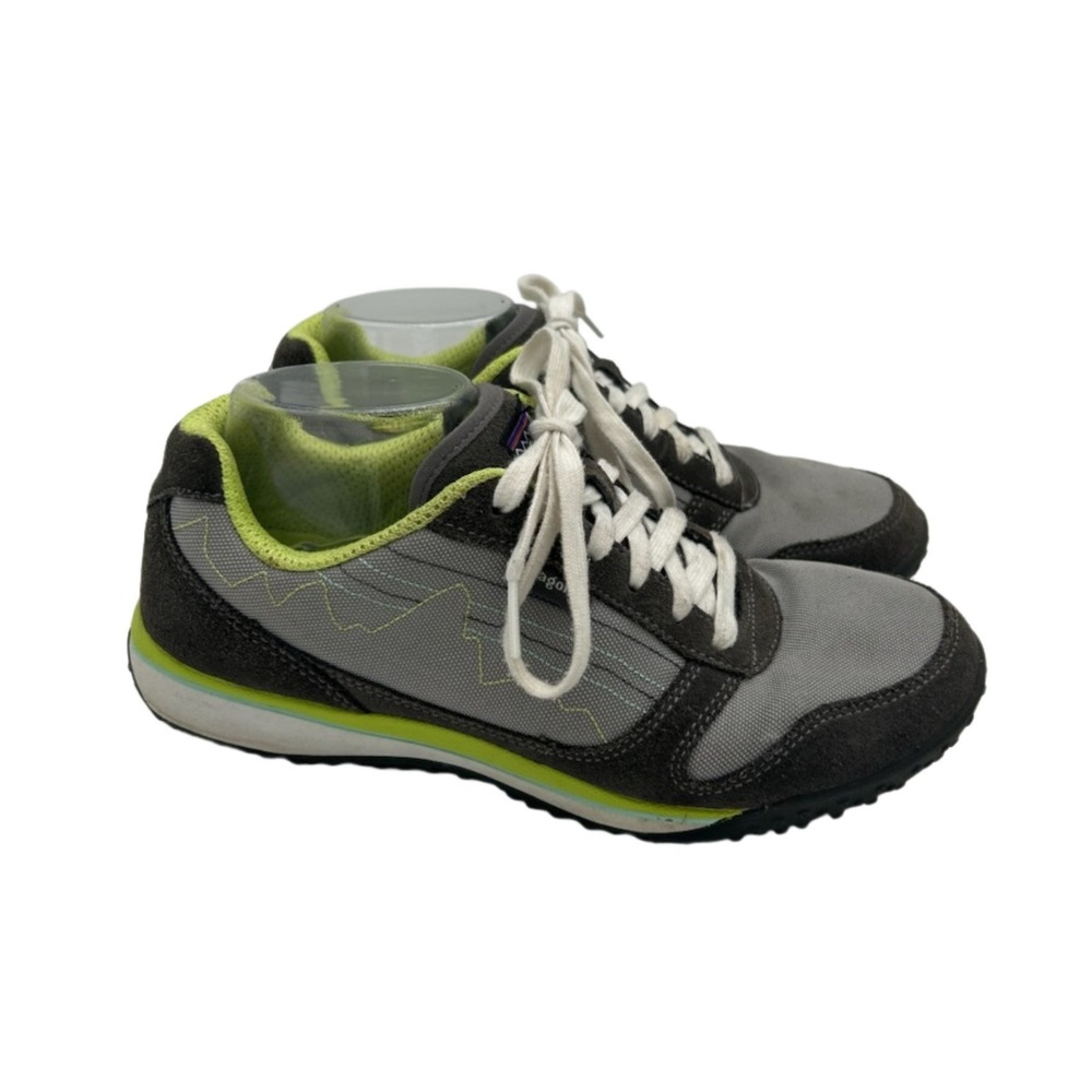 Patagonia Narwhal Sneakers Women's Size 9.5 Grey Lime Hiking Tennis Shoes